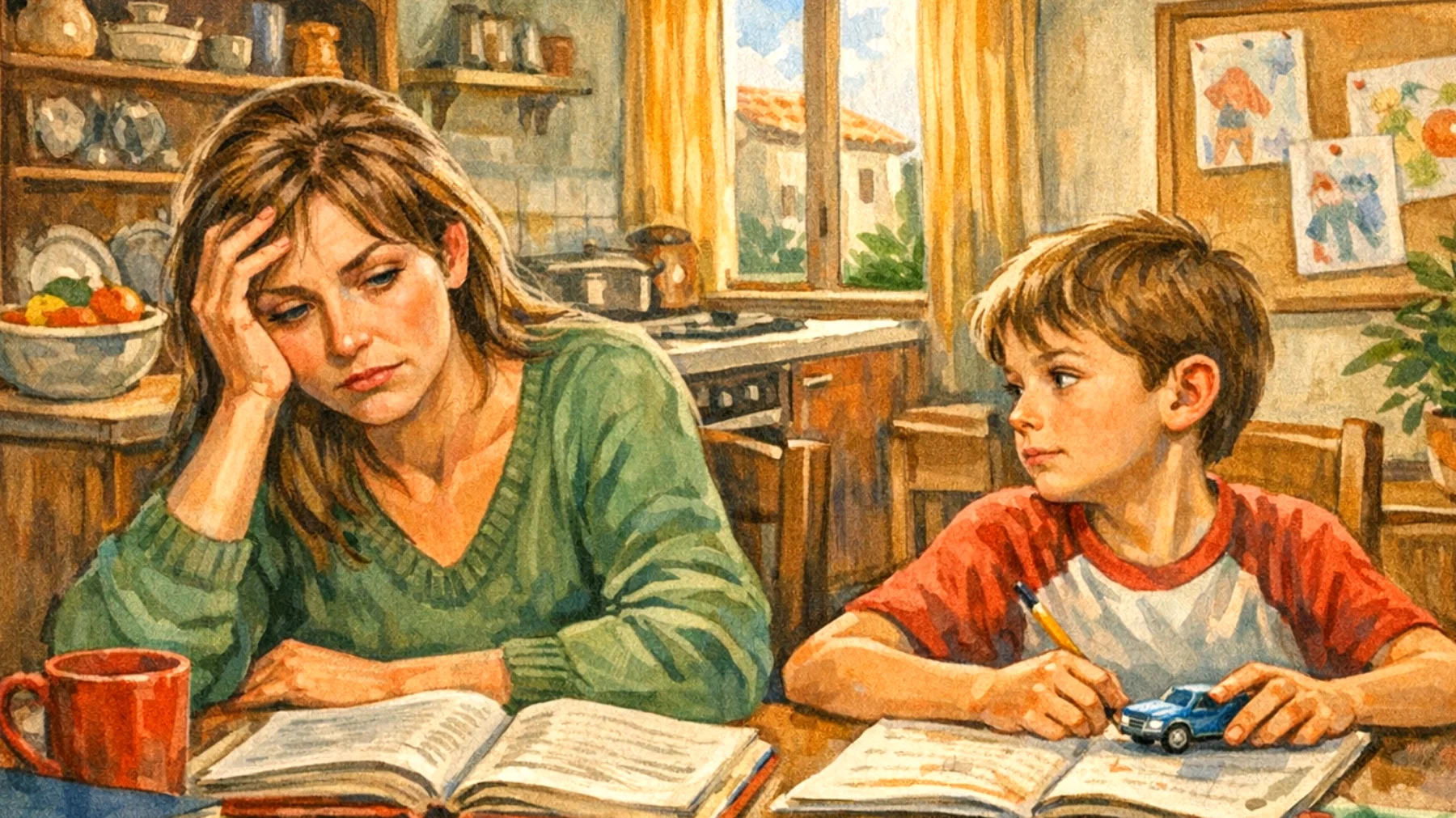 I genitori faticano a motivare i loro bambini nello studio e nelle attività scolastiche, riscontrando scarso interesse, distrazione frequente e difficoltà nel completare i compiti, con conseguente calo del rendimento e tensioni familiari durante i momenti dedicati all'apprendimento"