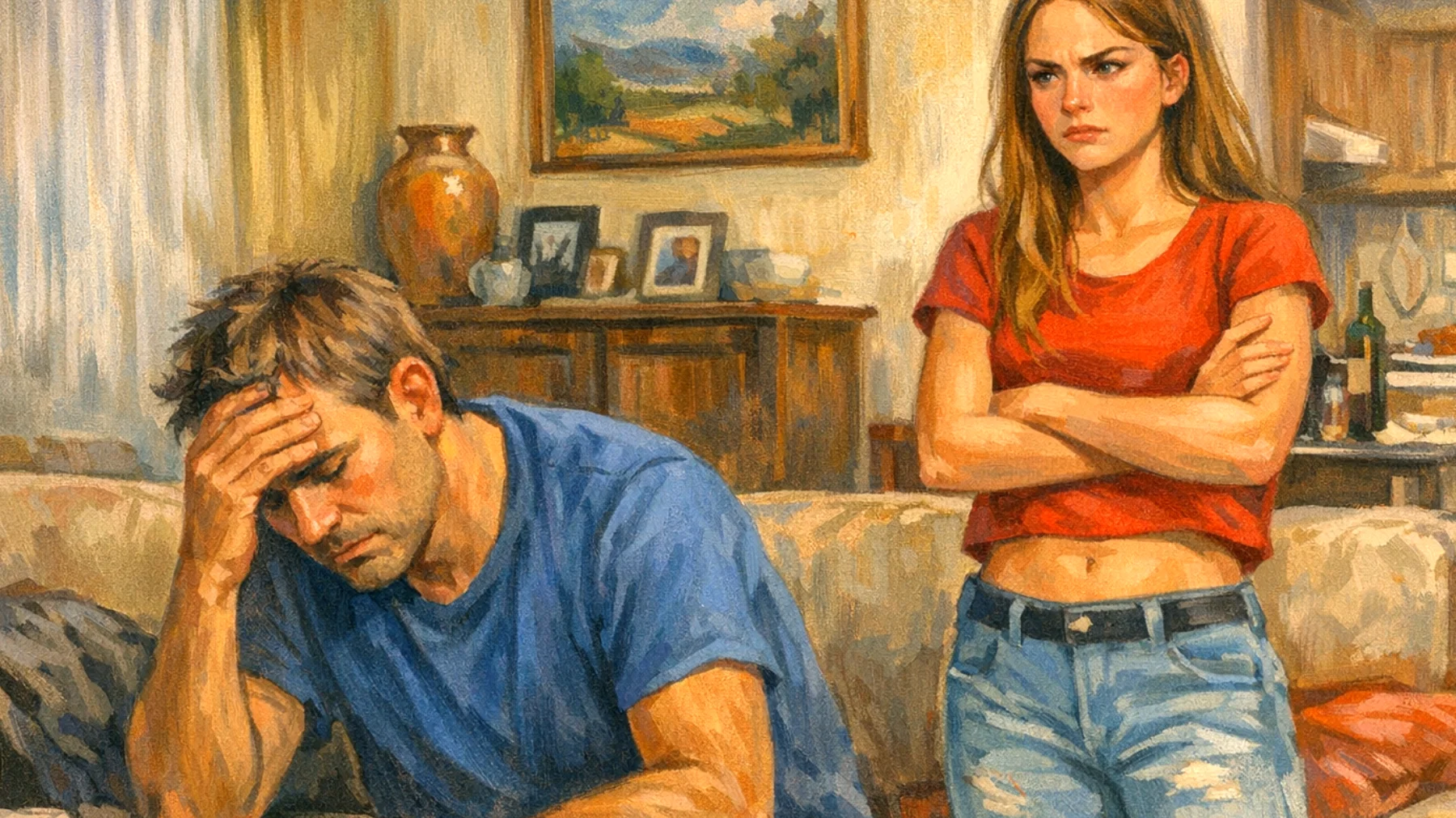 Genitori che faticano a porre limiti chiari ai figli adolescenti, cedendo spesso alle loro richieste per evitare conflitti, con conseguente mancanza di disciplina e rispetto delle regole familiari"