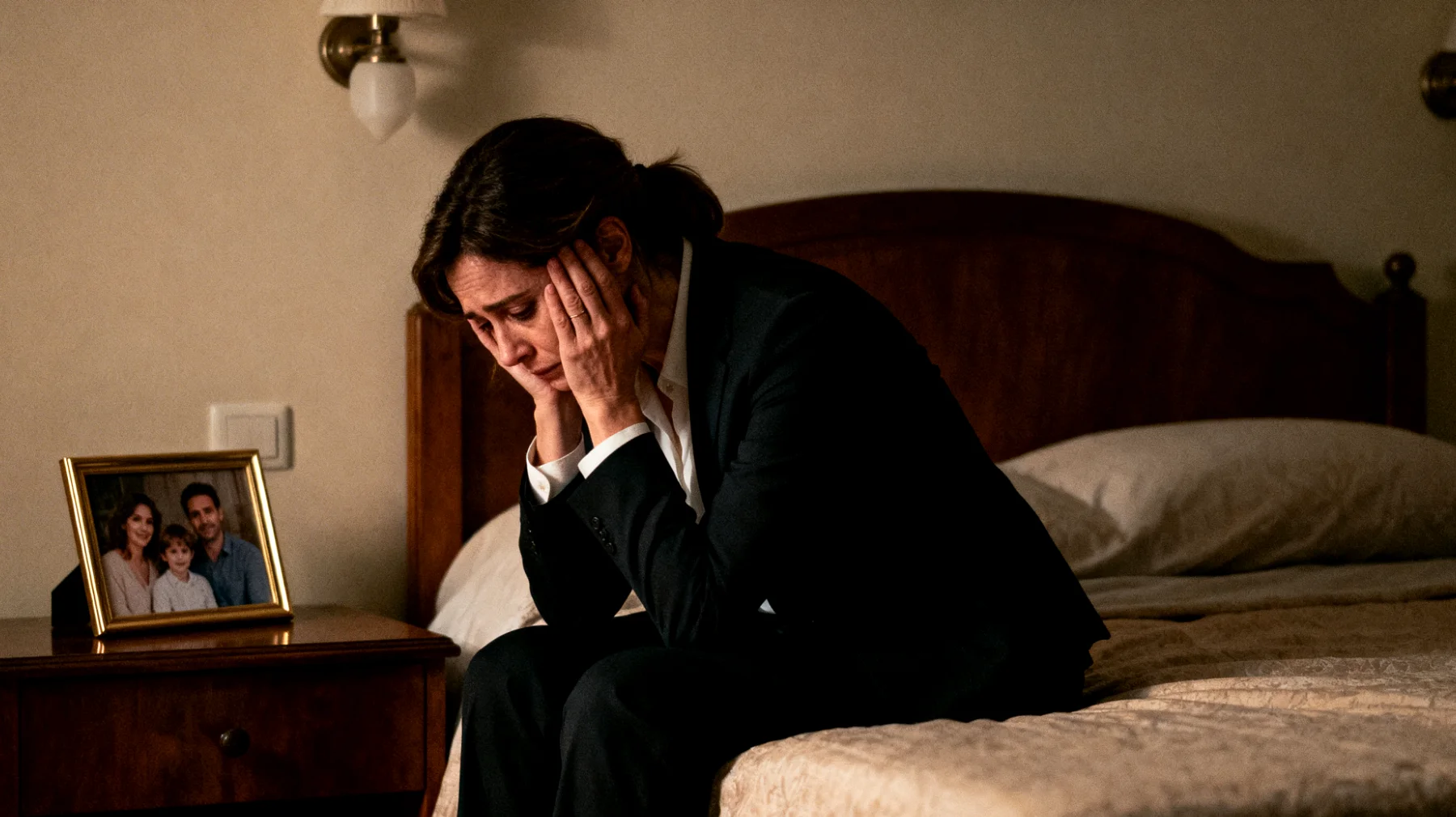 Una mamma che si sente costantemente in colpa perché lavora a tempo pieno e teme di non dedicare abbastanza tempo ed energie ai suoi bambini piccoli, dubitando delle proprie capacità genitoriali e sentendosi inadeguata nel bilanciare le esigenze lavorative con quelle familiari."