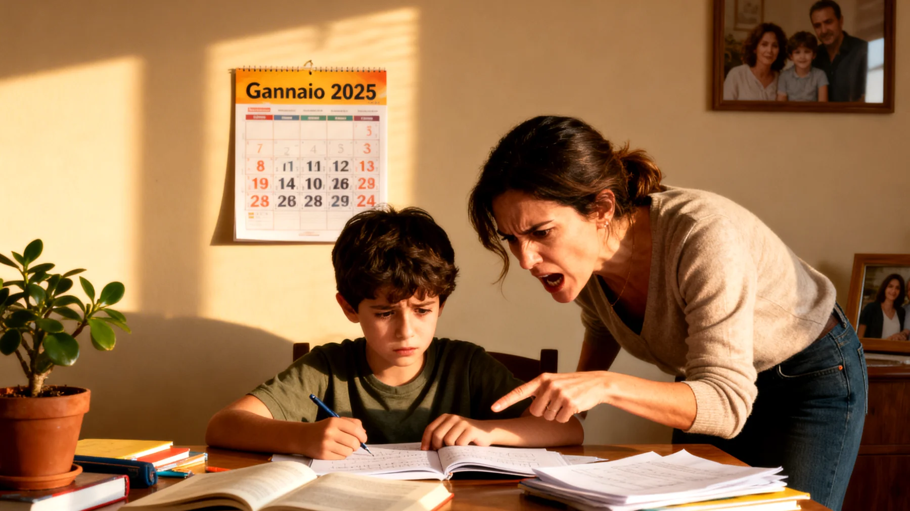 Una mamma che esercita pressioni eccessive sui propri bambini riguardo alle performance scolastiche, sportive o artistiche, generando ansia da prestazione, paura di deludere e perdita della spontaneità nel gioco e nell'apprendimento"
